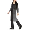image:imageCable Stitch Womens Ombre Ribbed Long Cardigan Striped Color Blocked Open Front Long Sleeve Knit Sweater Coat Medium BlackGrey